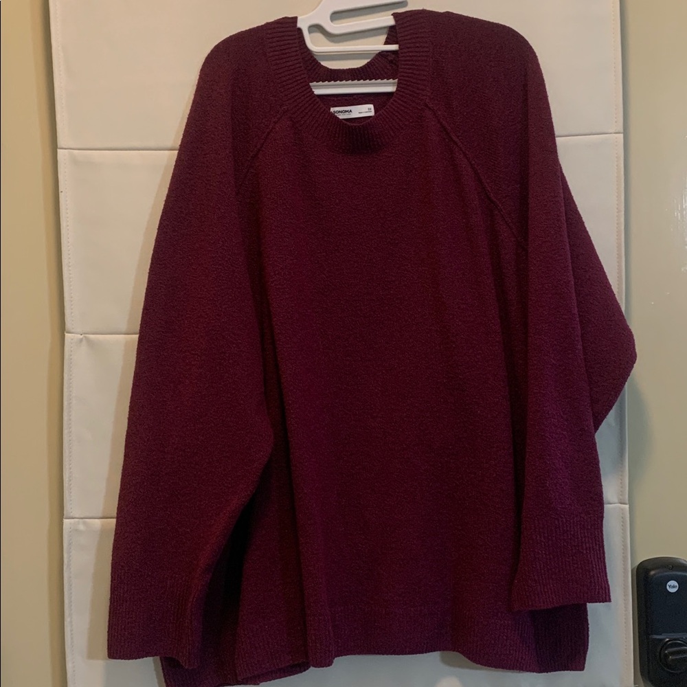 Sonoma Berry Purple Cozy Knit Sweater Plus Size 3X Soft Winter Staple